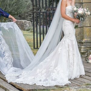 Authentic AF Couture mermaid wedding dress with cathedral train